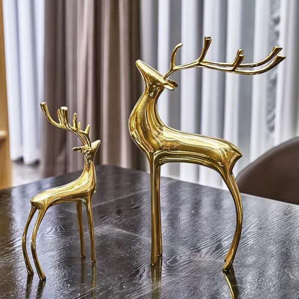 gold deer statue